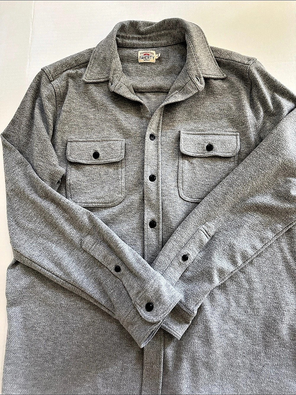 Faherty Knit Seasons Shirt Men's Gray Size Large